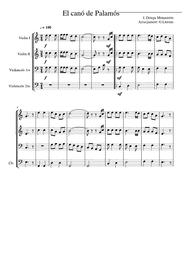 Partitura El Cano de Palamos