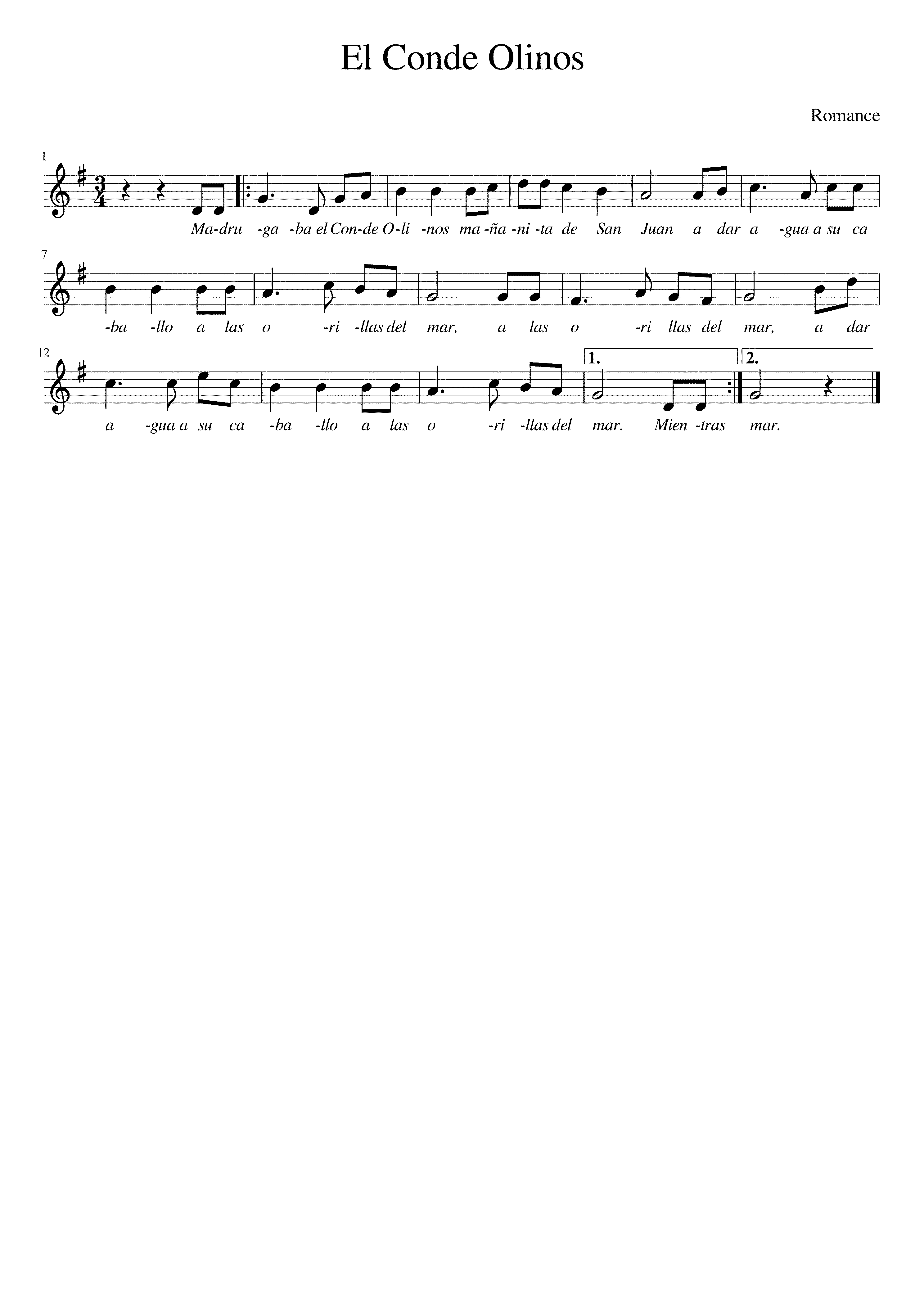 Partitura El Conde Olinos