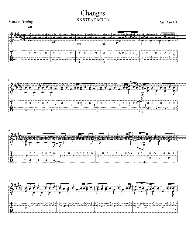 Partitura Fingerstyle