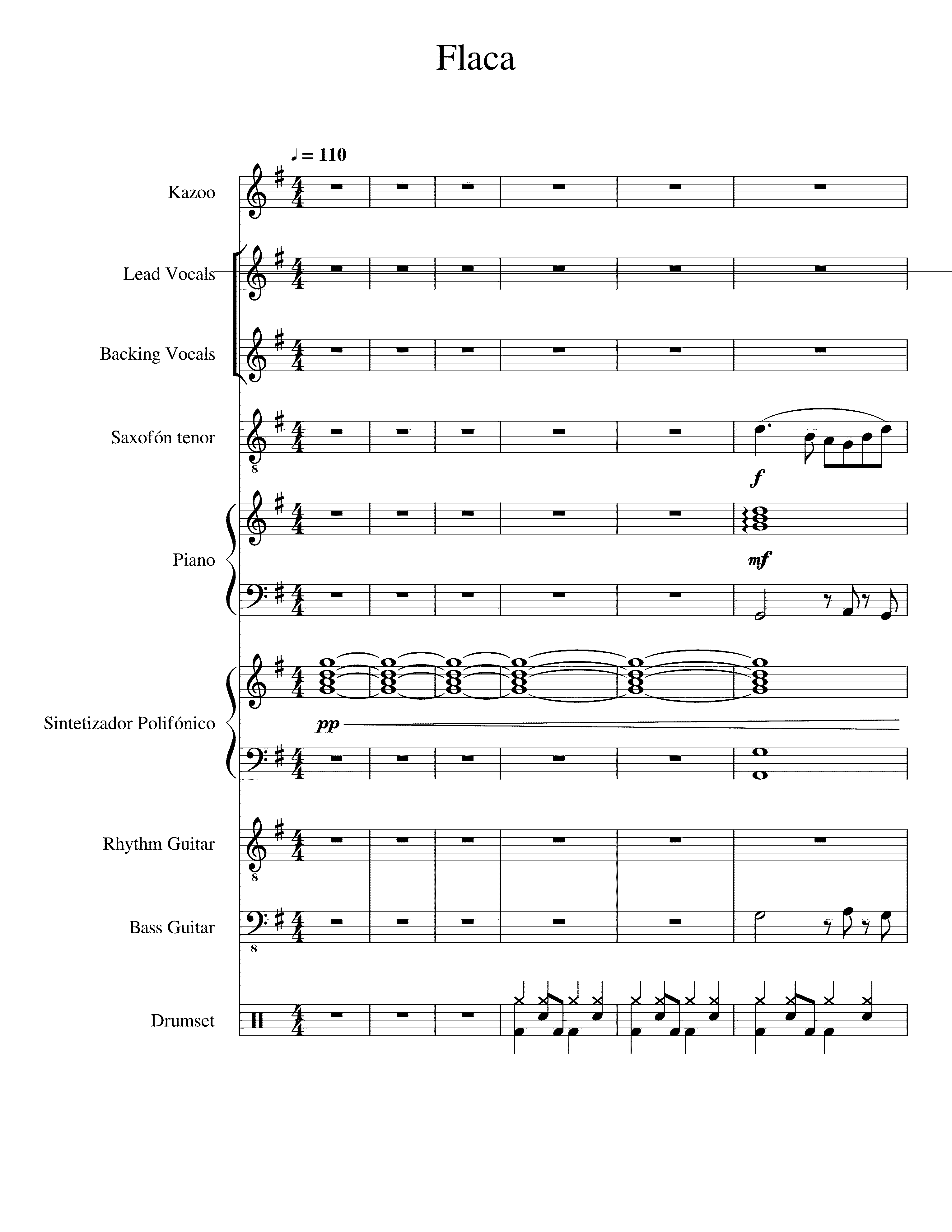 Partitura Flaca Calamaro