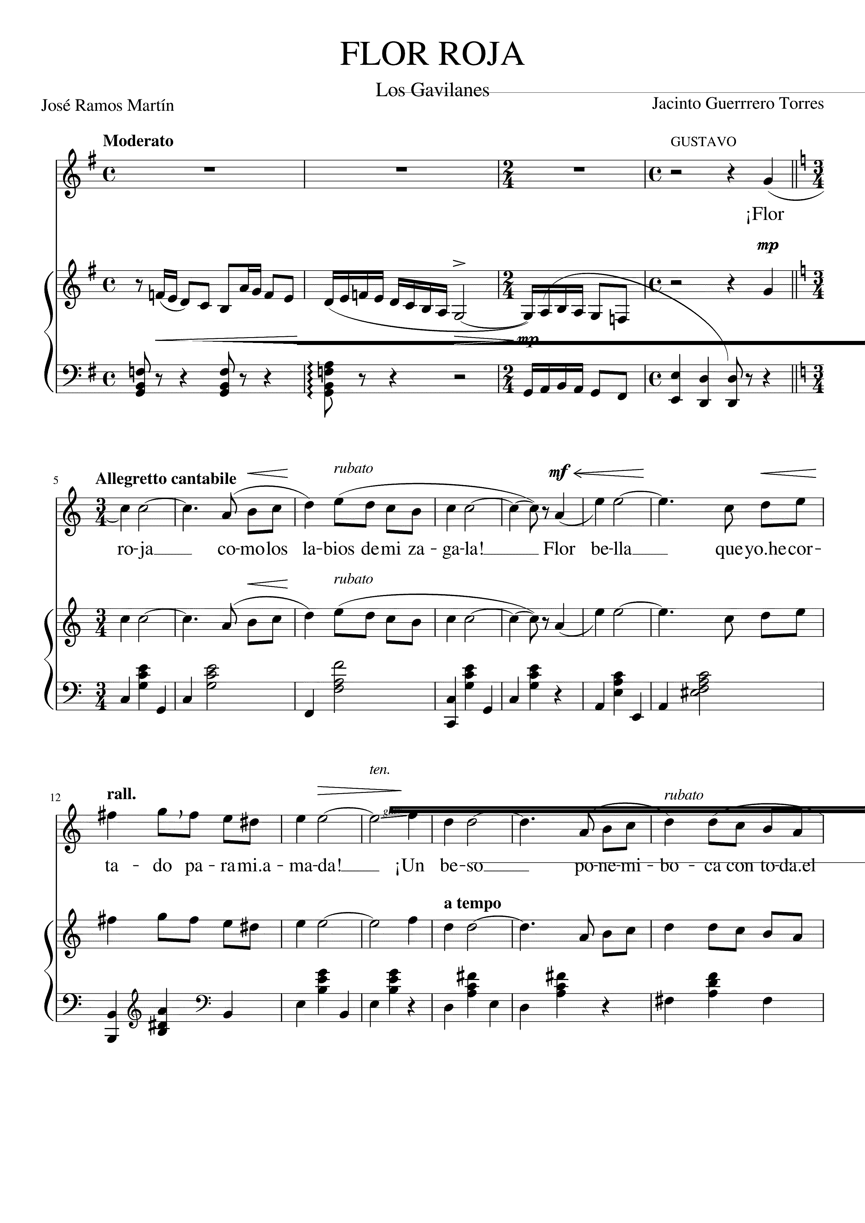 Partitura Flor Roja