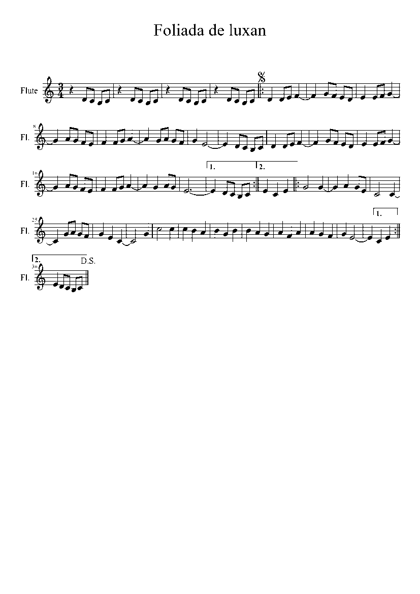 Partitura Foliada de Luxan