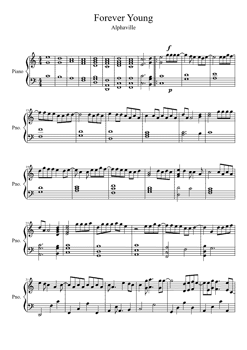 Partitura Forever Young