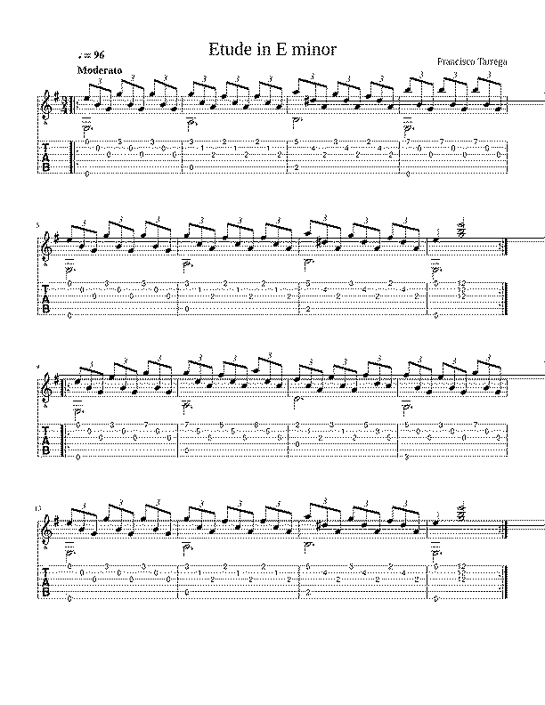 Partitura Francisco Tarrega