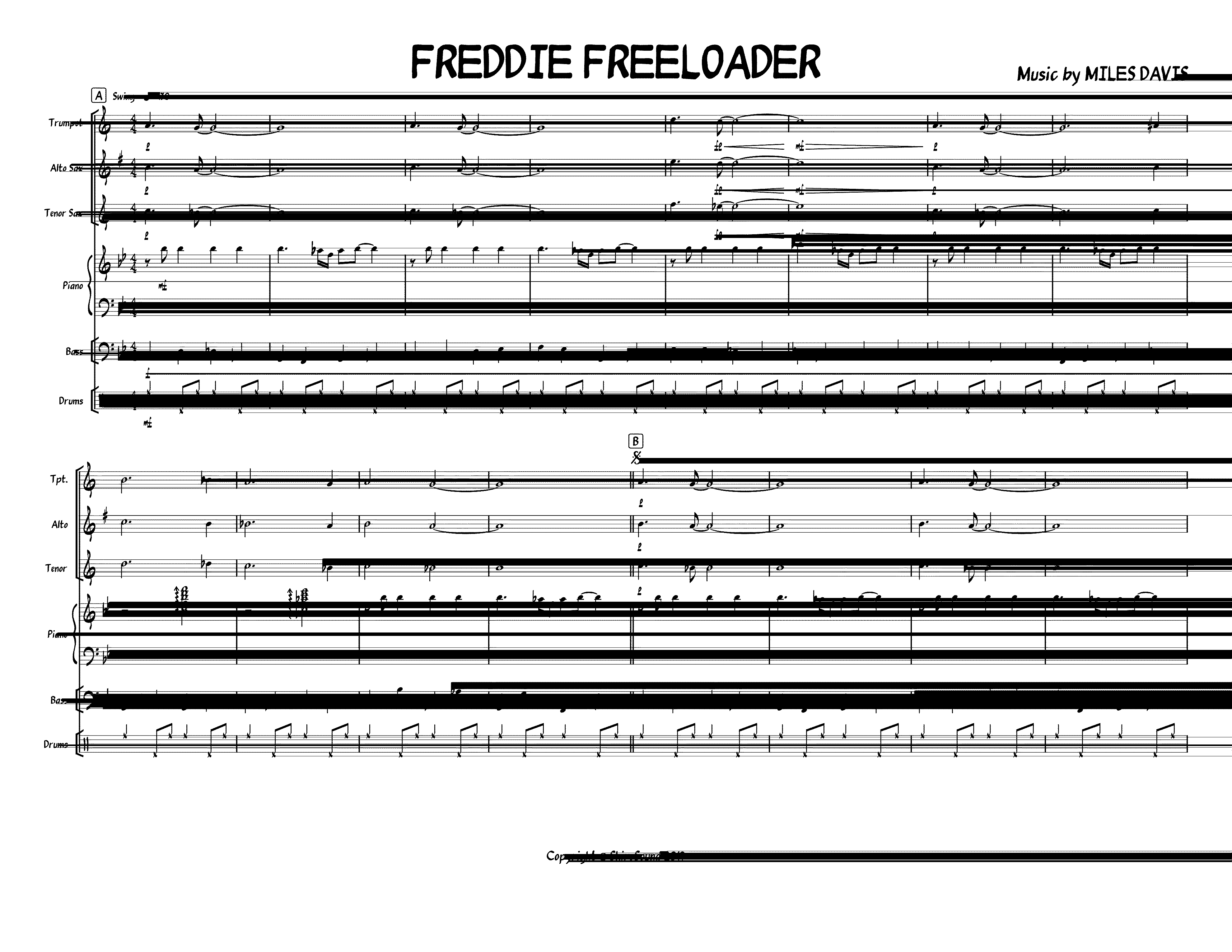 Partitura Freddie Freeloader