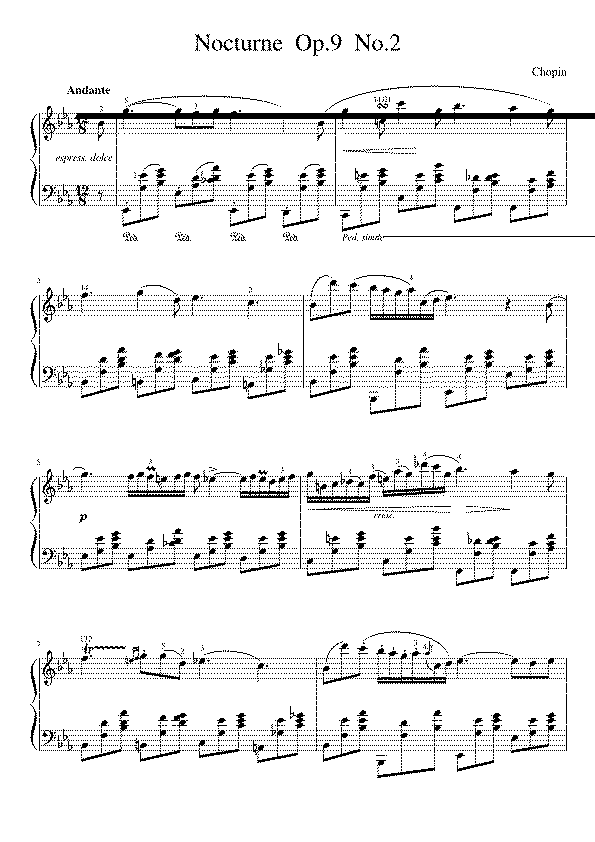 Partitura Frederic Chopin Nocturne Op 9 No 2