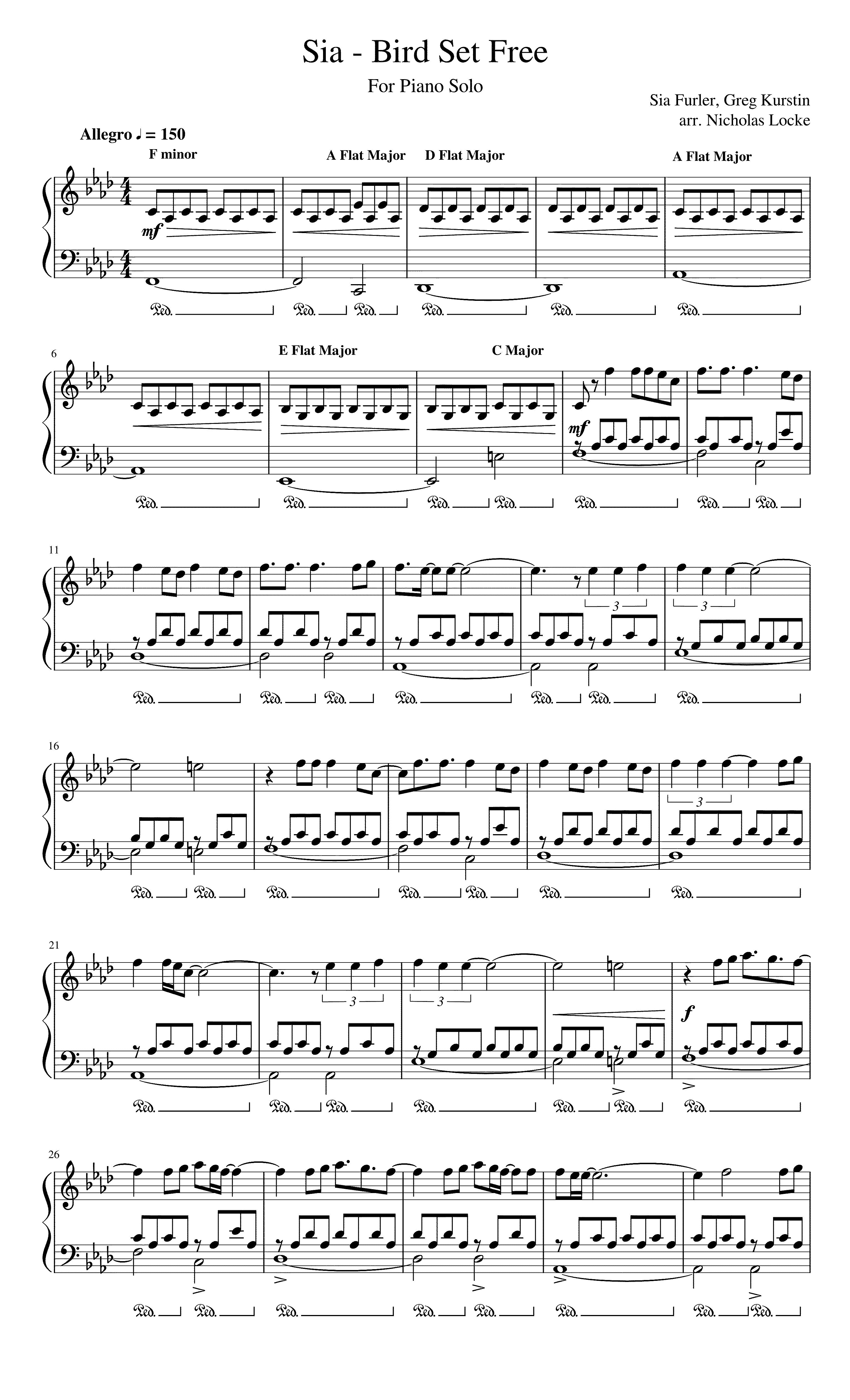 Partitura Free Bird