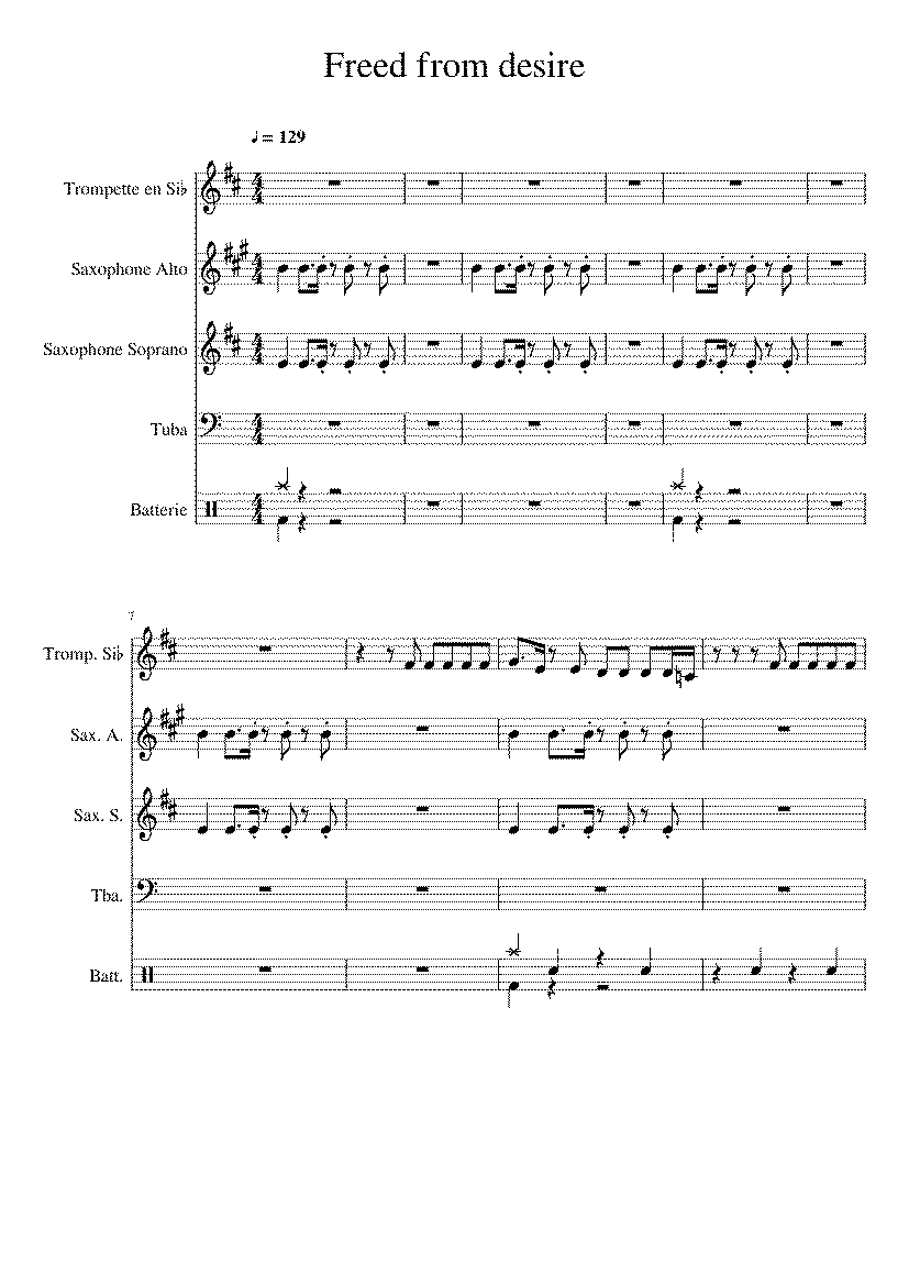 Partitura Freed From Desire