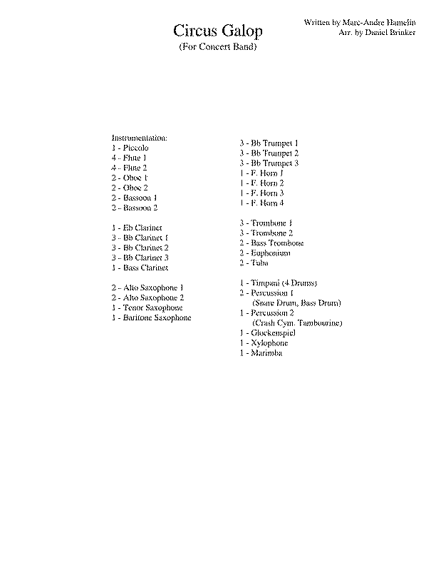 Partitura French Horn Galop