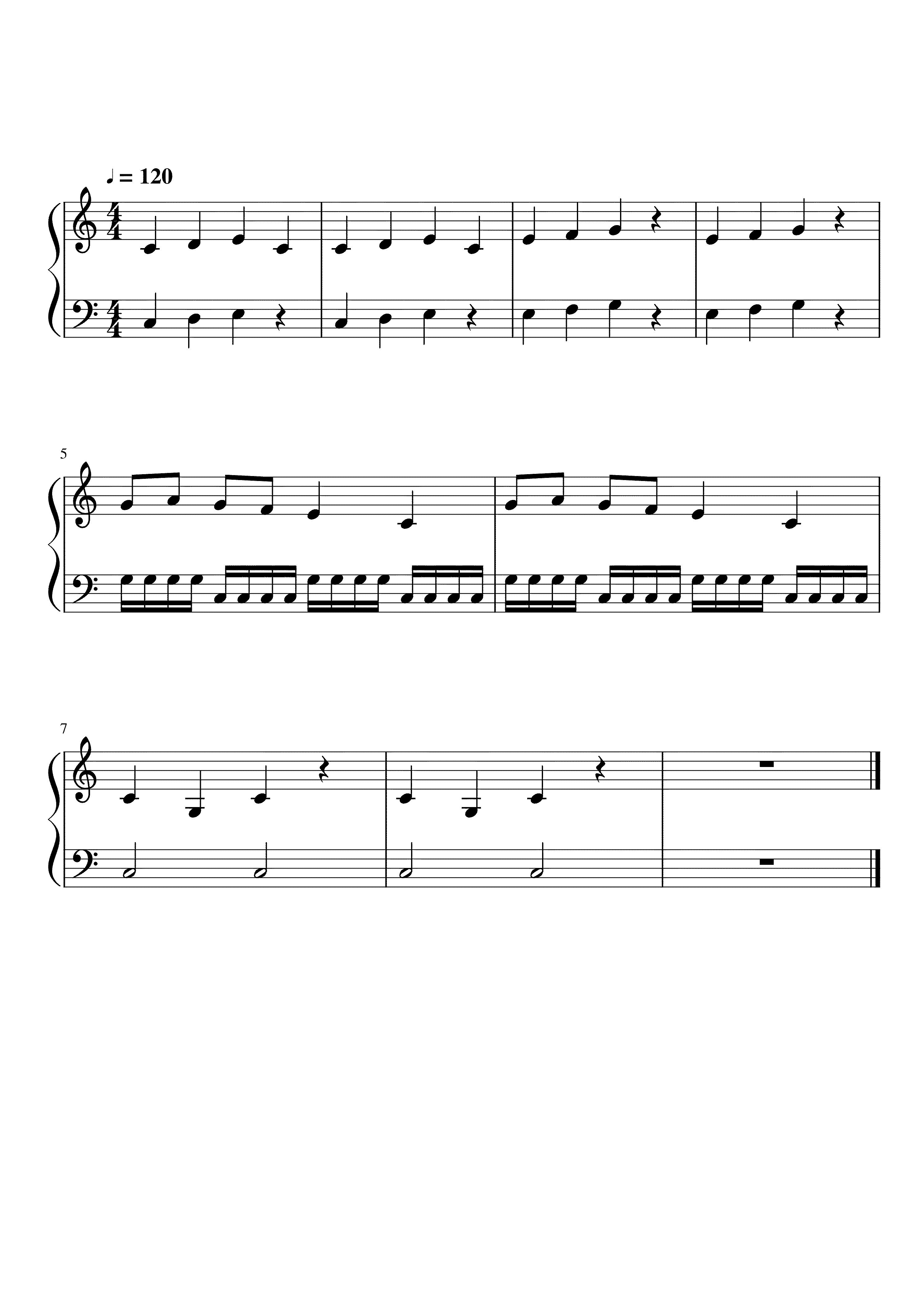 Partitura Frere Jaques