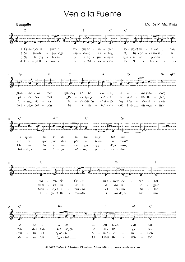 Partitura Fuente y Caudal