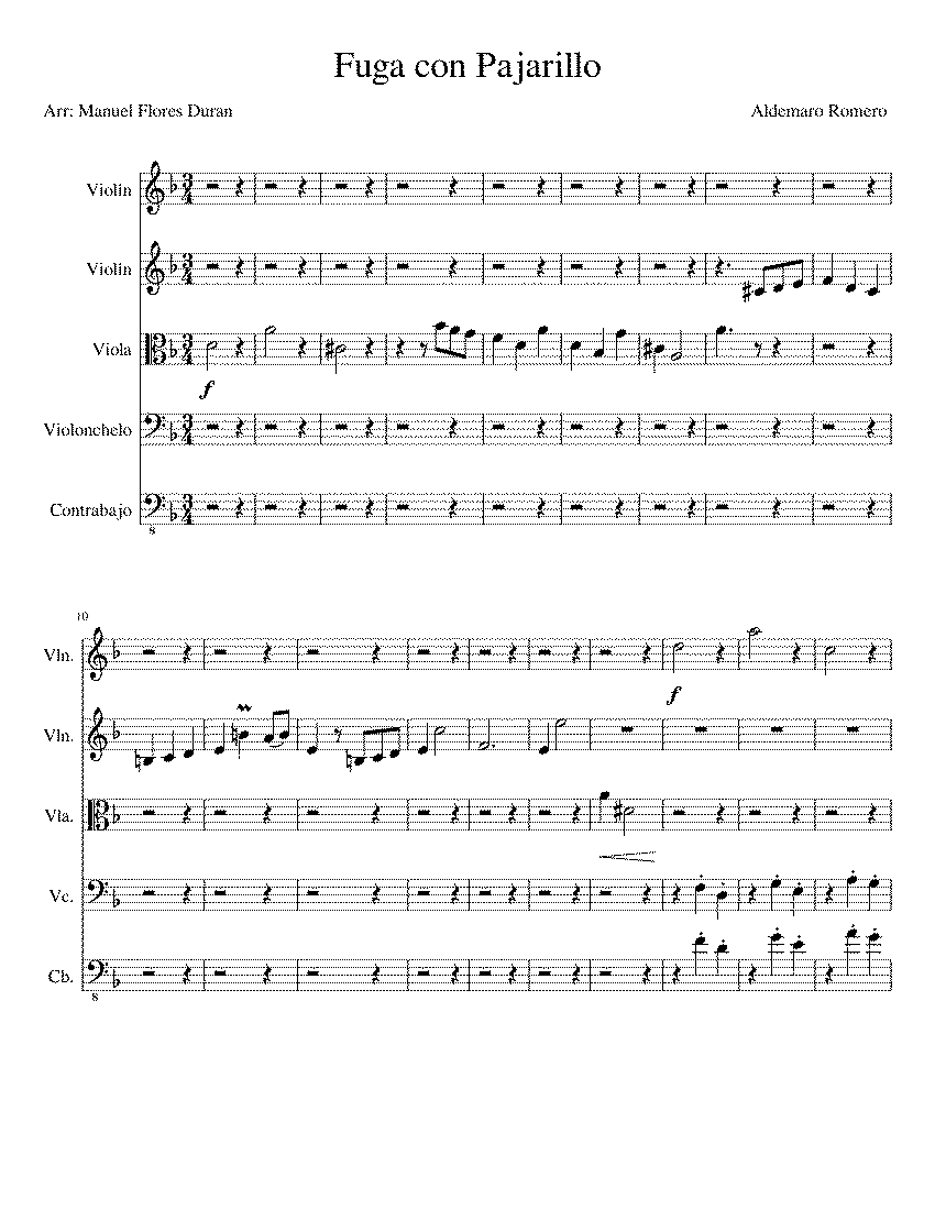 Partitura Fuga Con Pajarillo