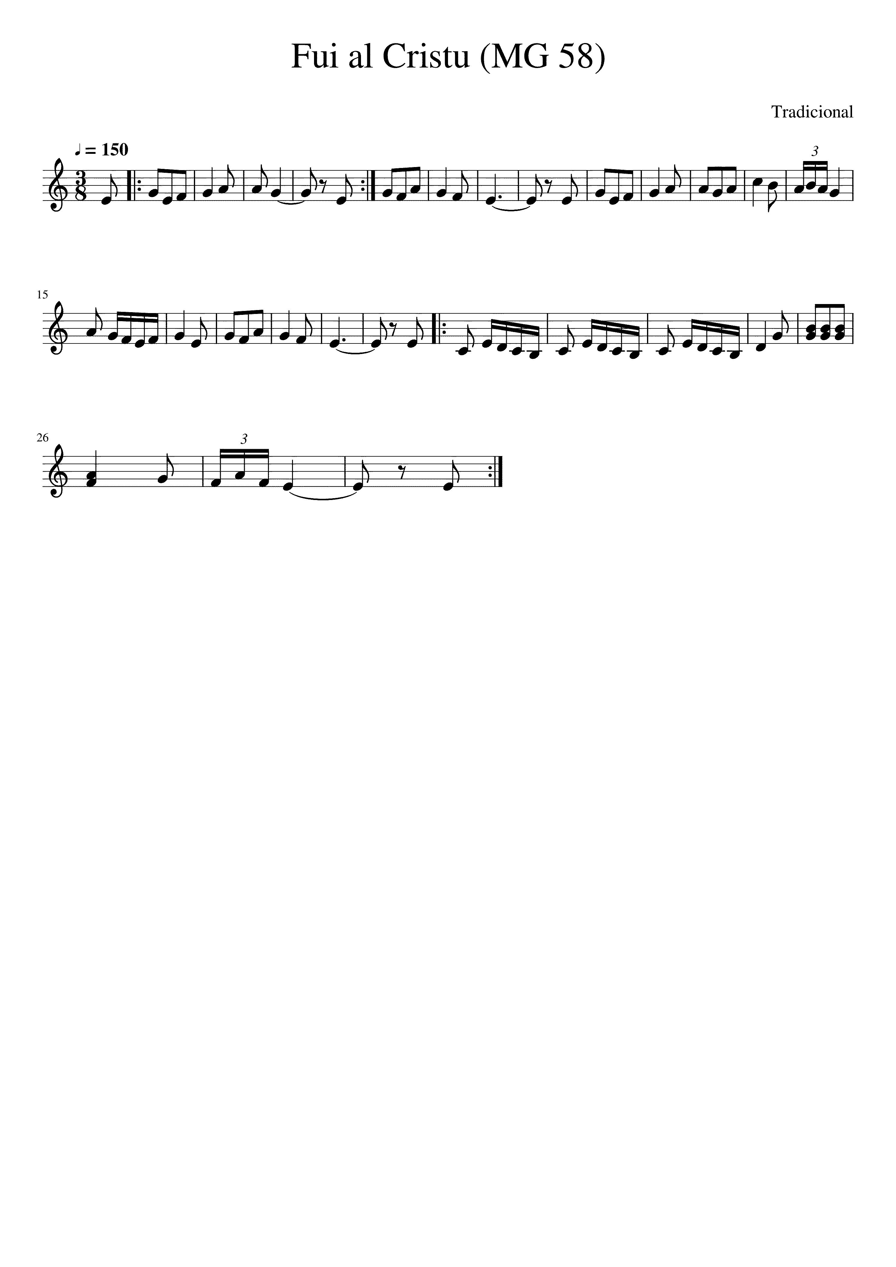 Partitura Fui Al Cristu