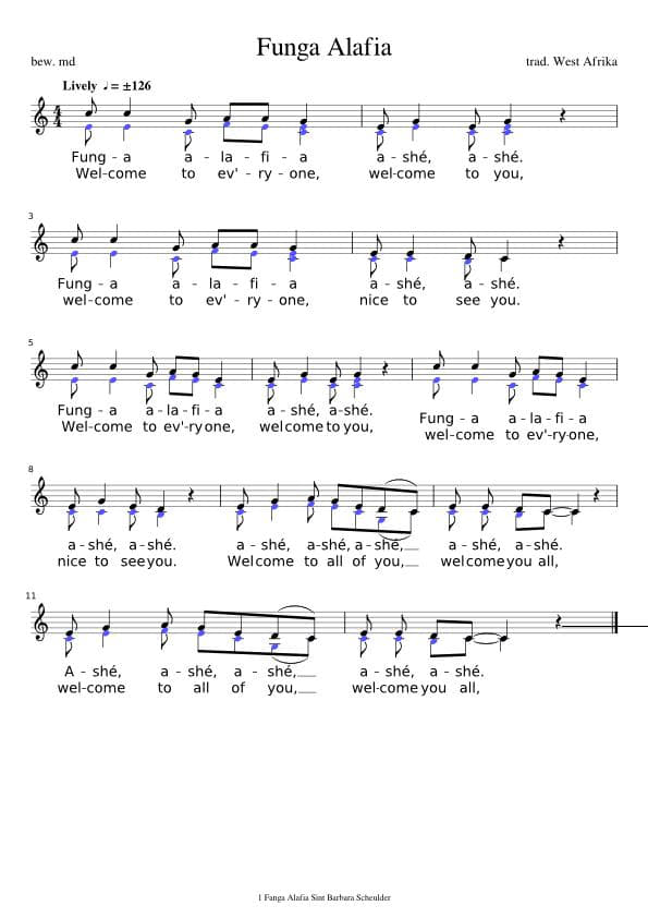 Partitura Funga Alafia