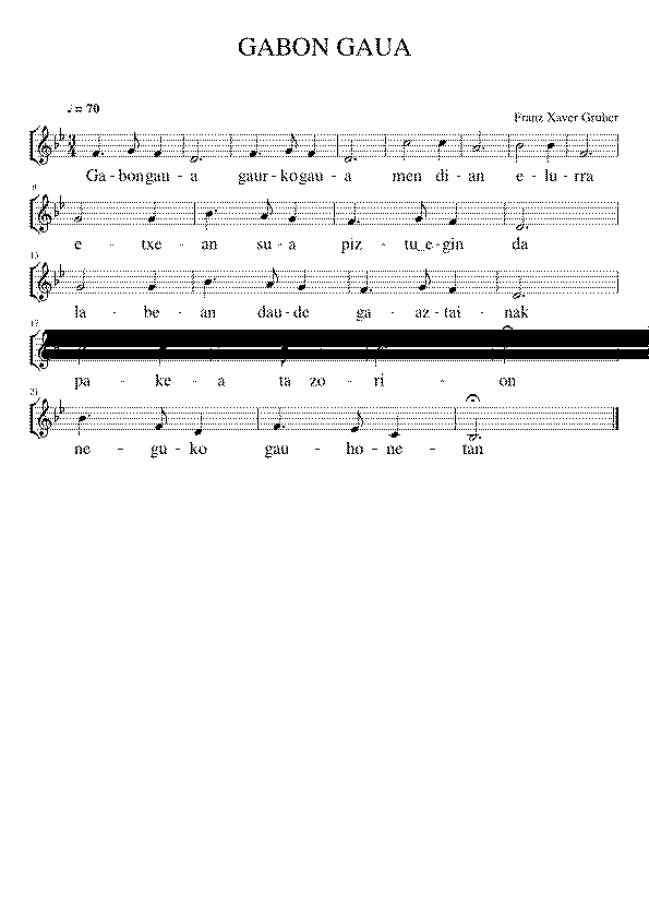 Partitura Gabon Gaua