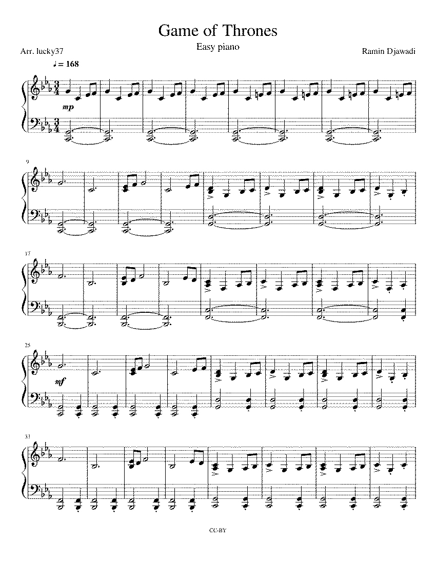 Partitura Game of Thrones