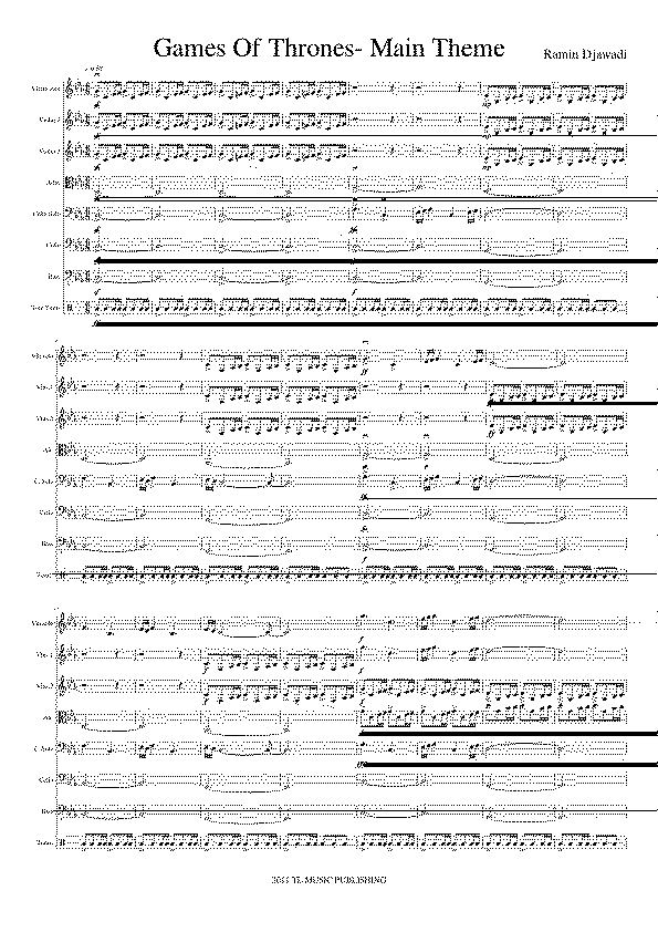 Partitura Games of Thrones