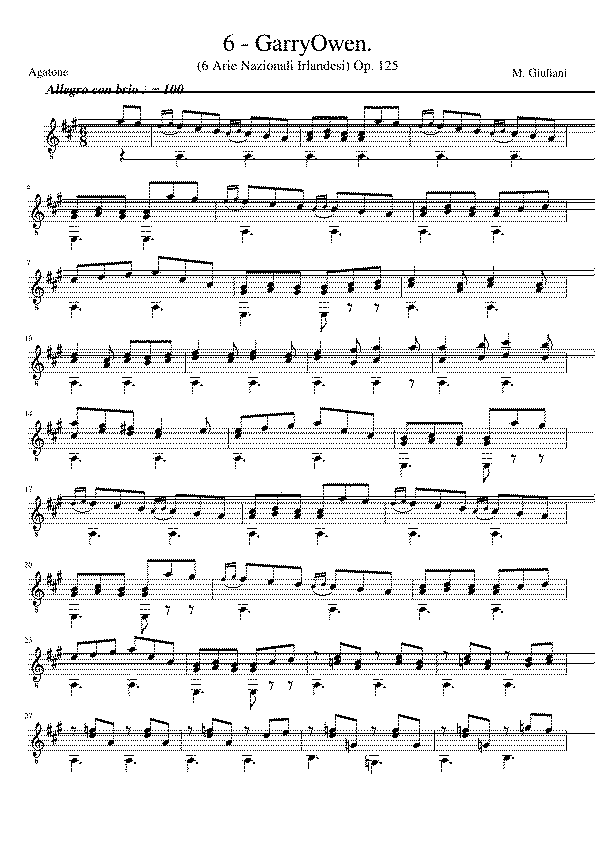 Partitura Garryowen