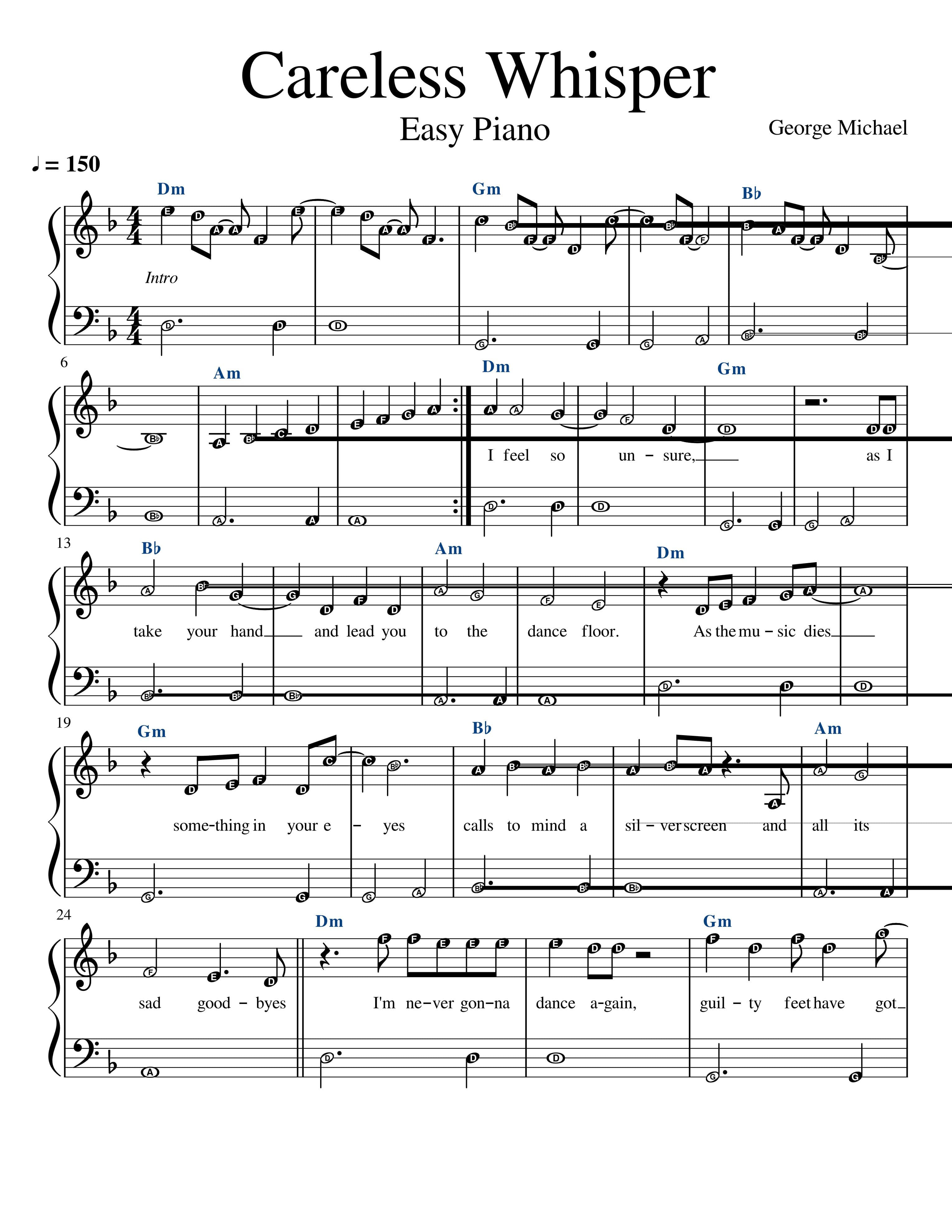 Partitura George Michael Careless Whisper