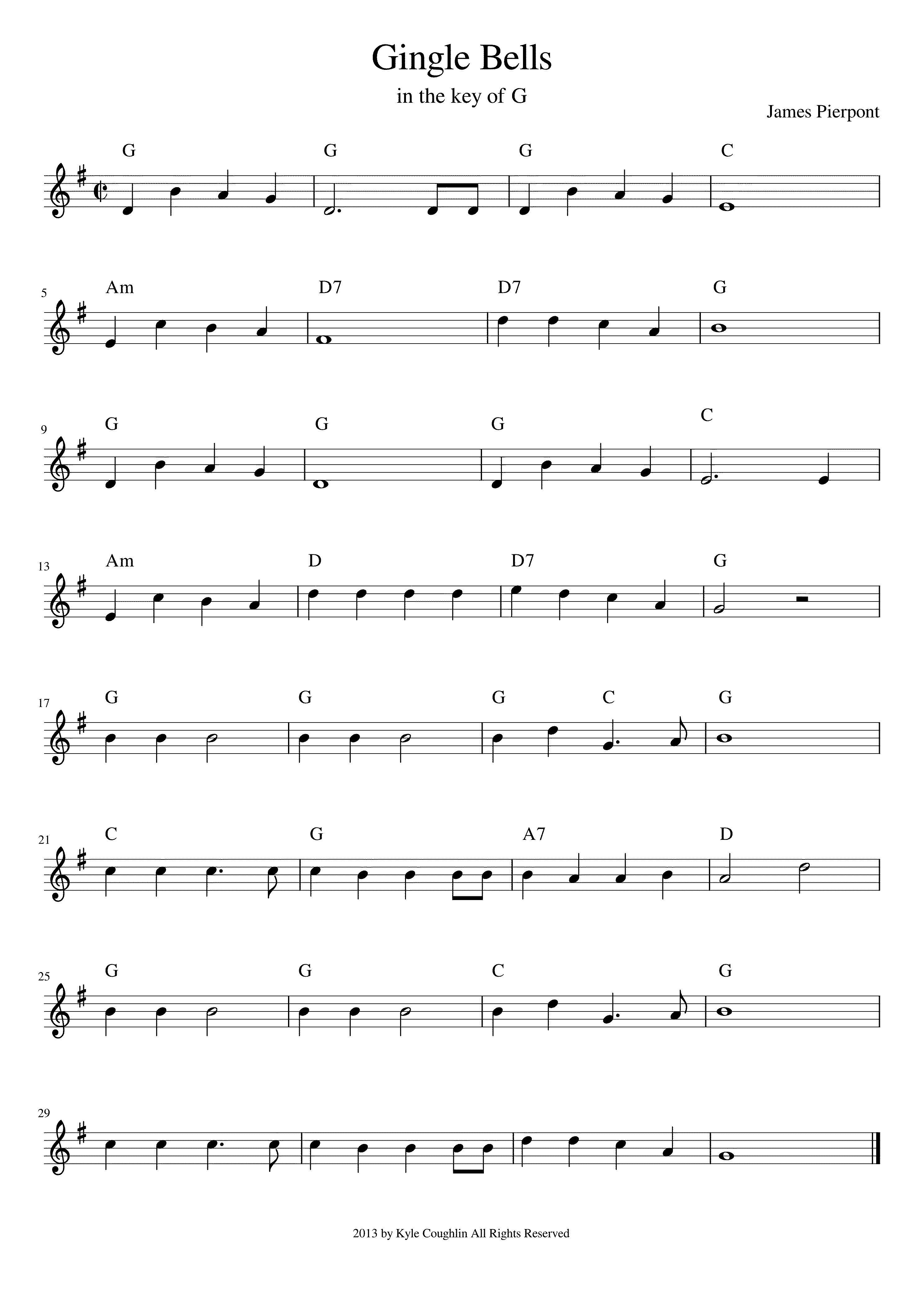 Partitura Gingle Bells