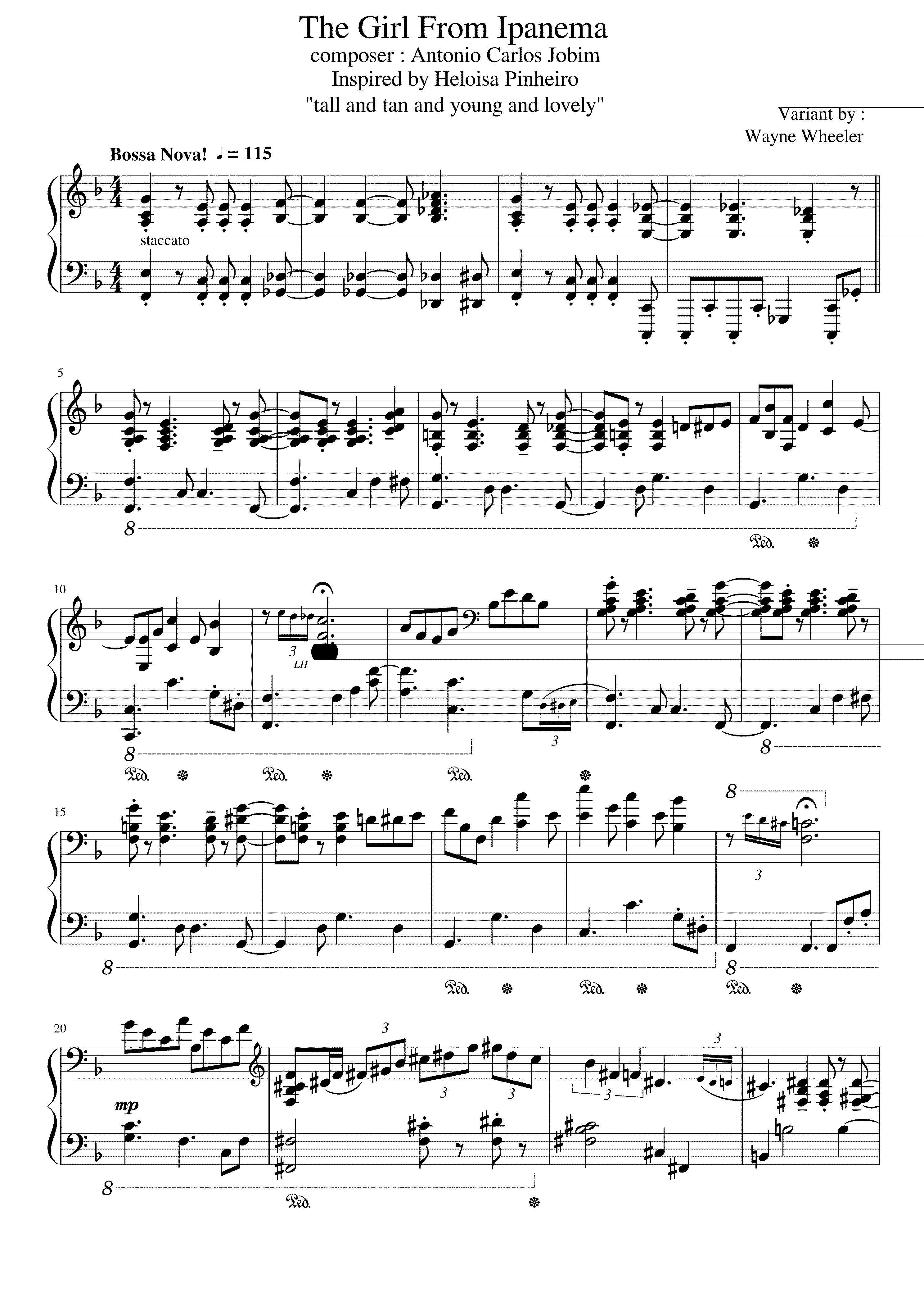 Partitura Girl From Ipanema