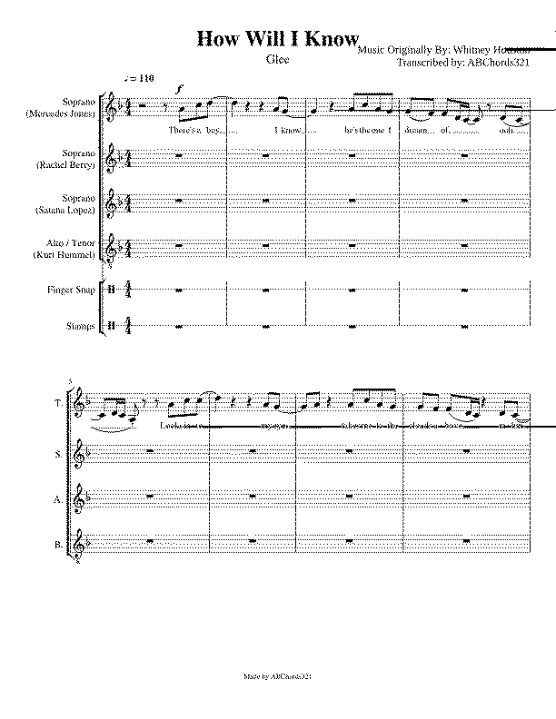 Partitura Glee