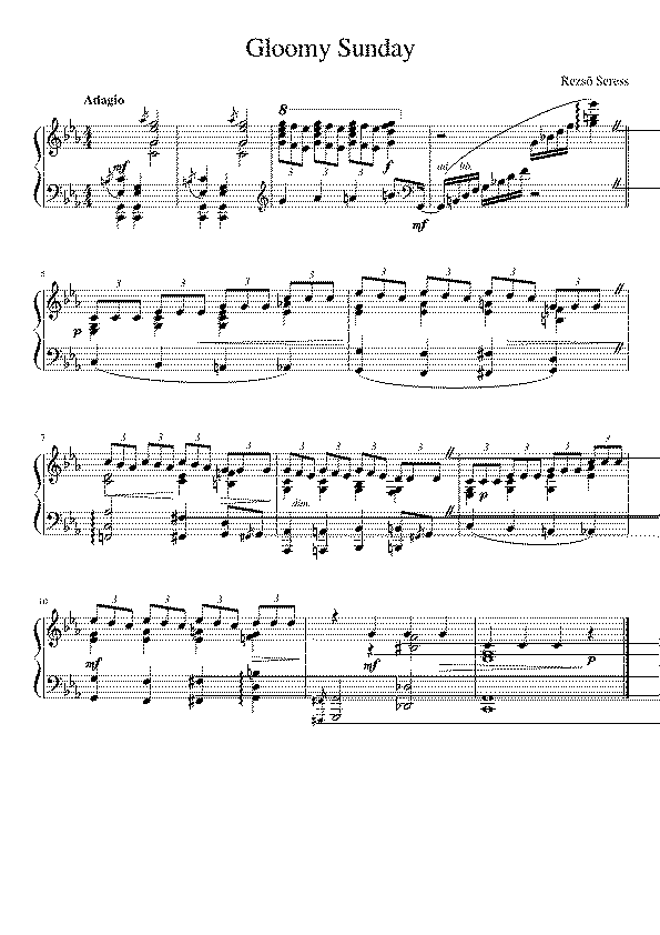 Partitura Gloomy Sunday