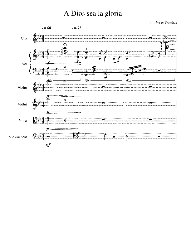 Partitura Gloria a Dios