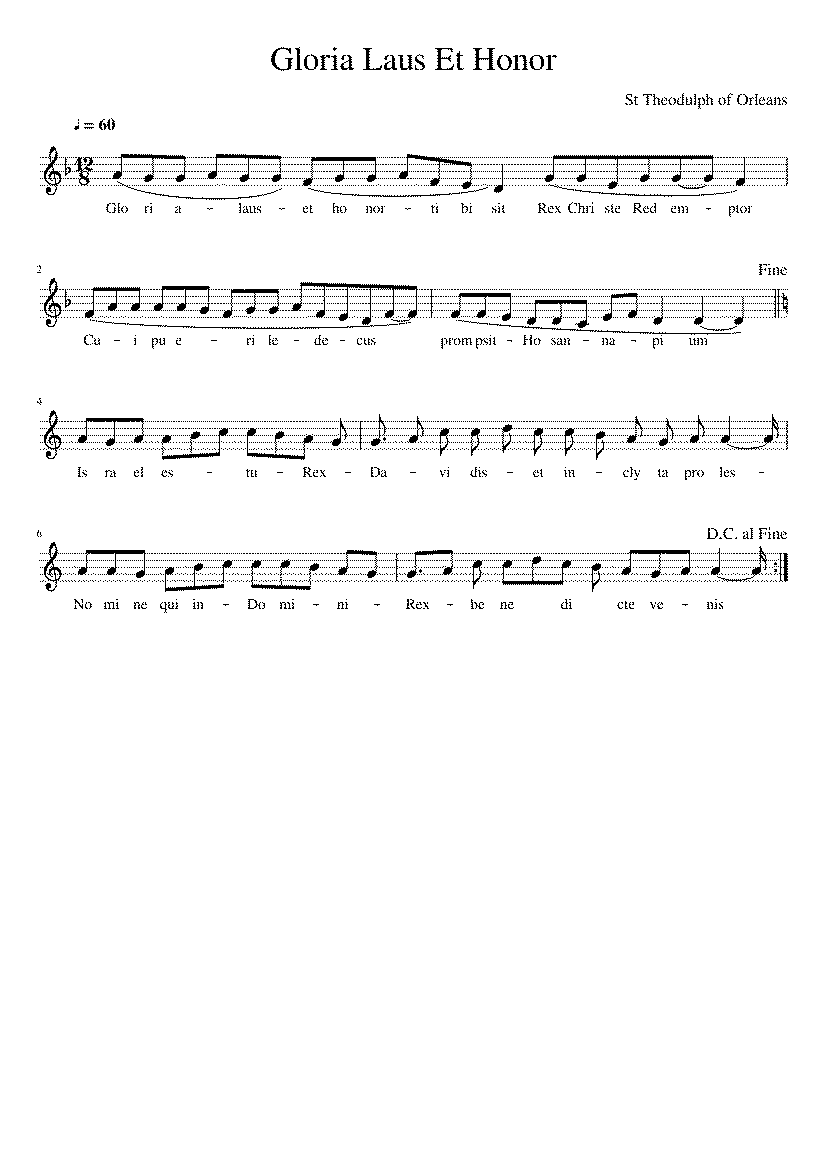 Partitura Gloria Laus Et Honor