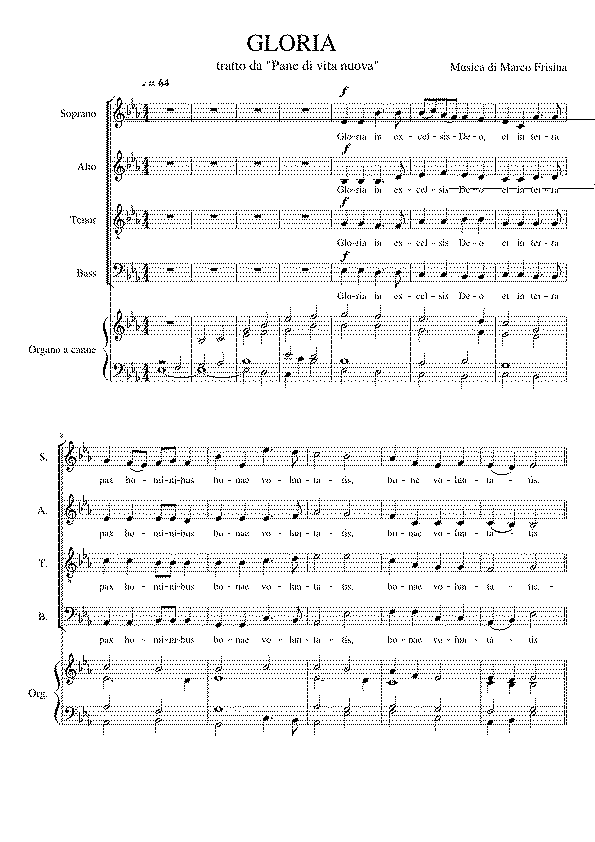 Partitura Gloria Marco Frisina