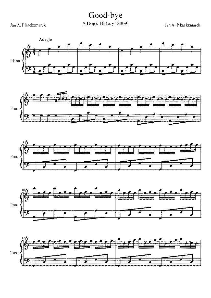 Partitura Goodbye Hachiko