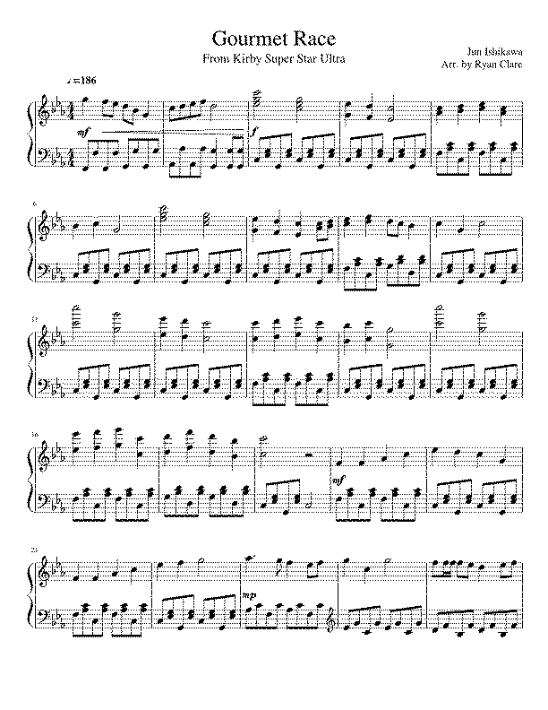 Partitura Gourmet Race