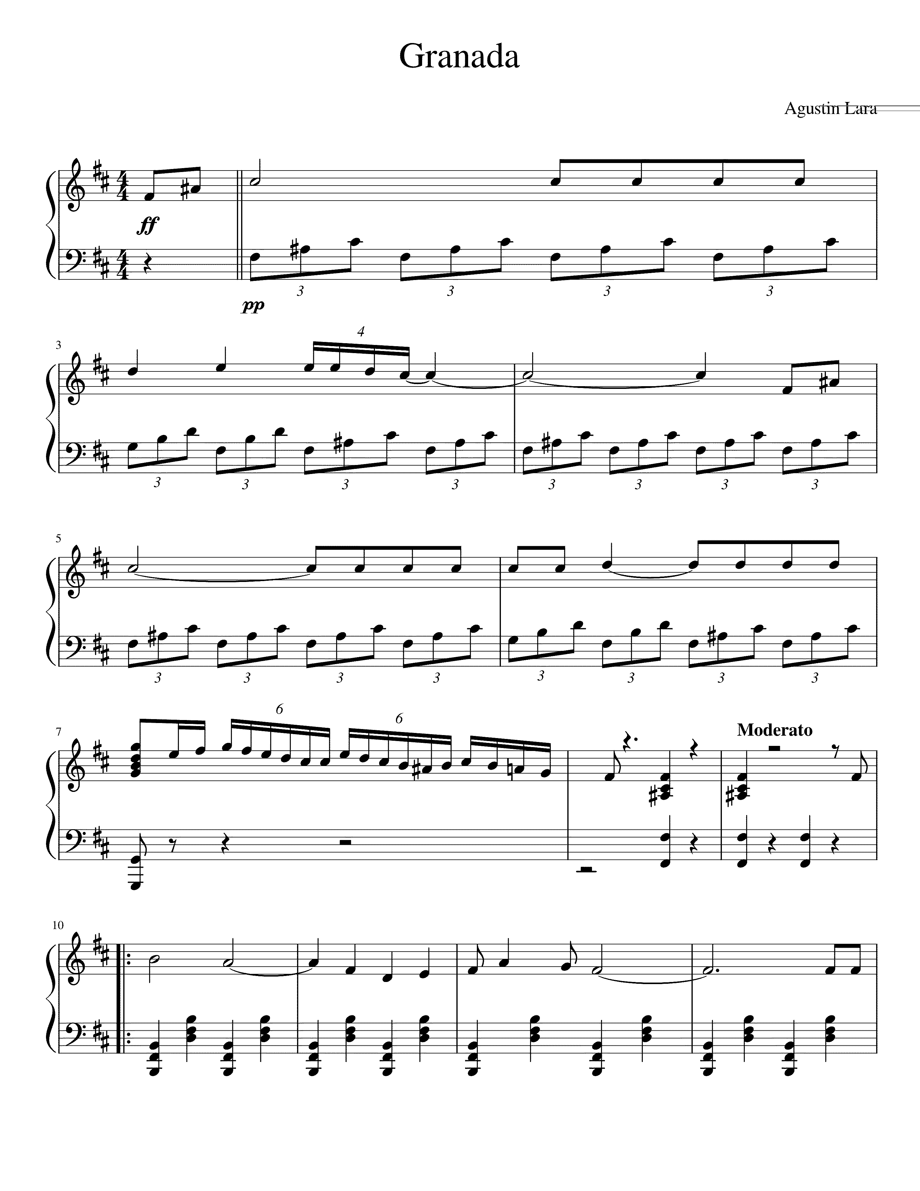 Partitura Granada Lara
