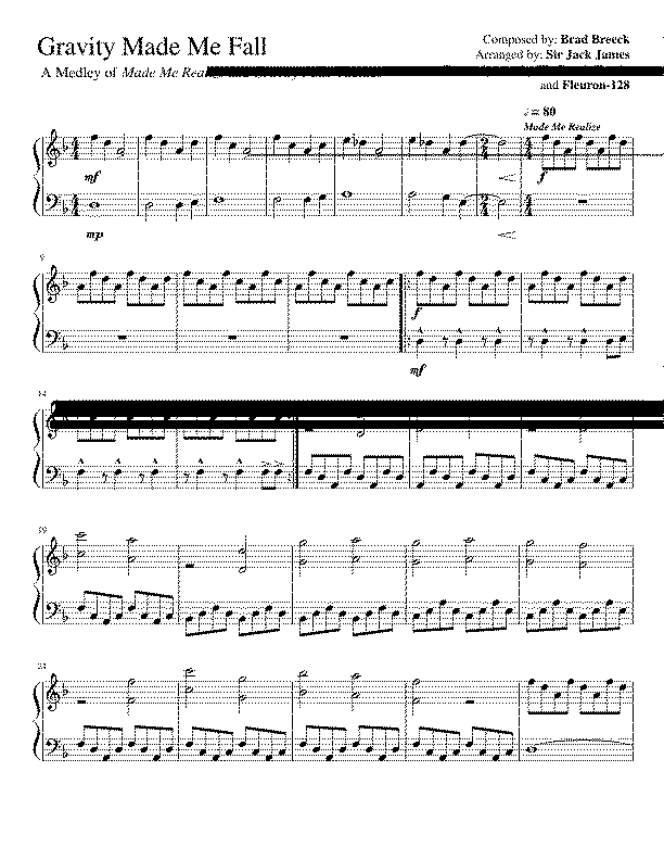 Partitura Gravity Fall