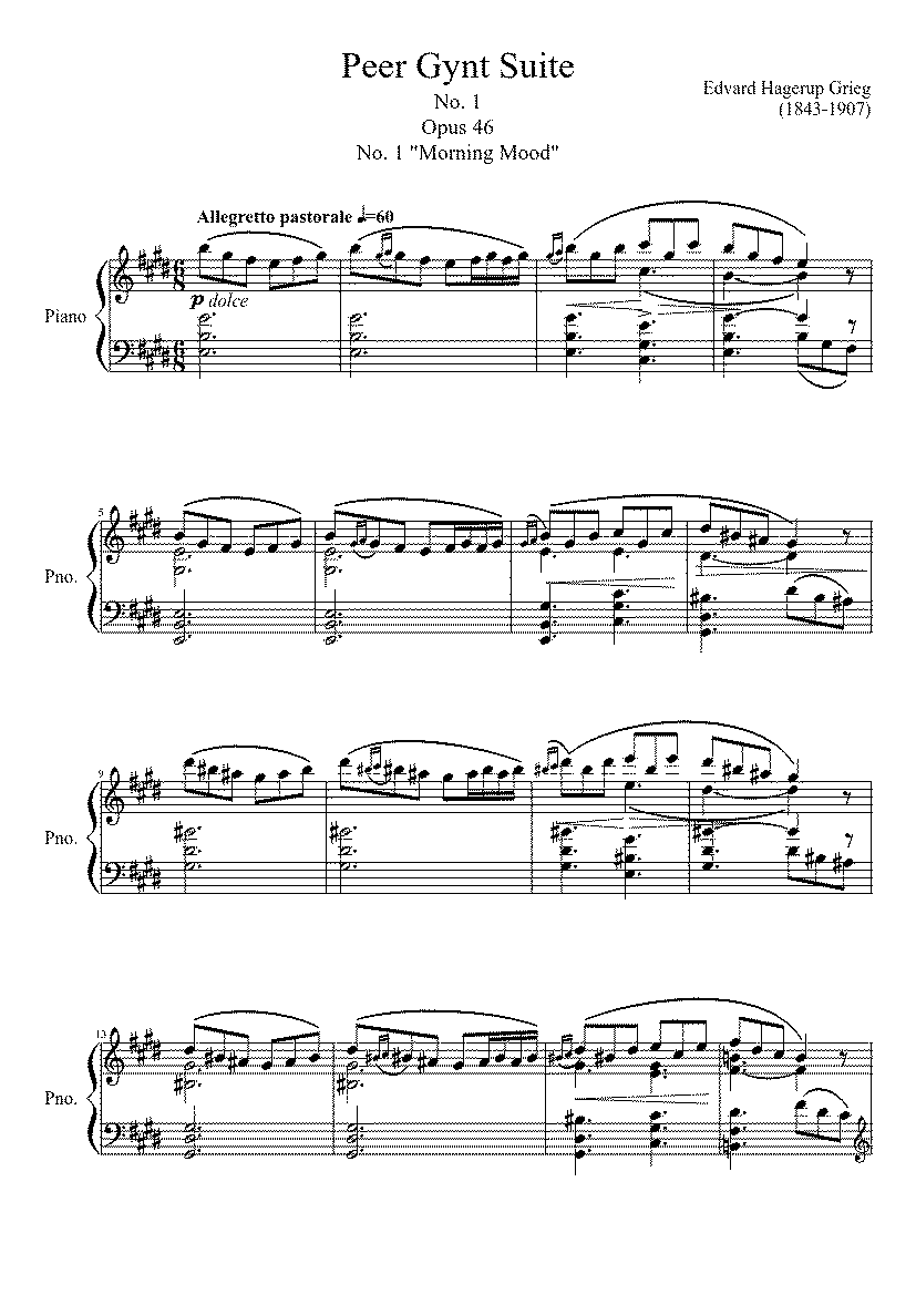 Partitura Grieg Peer Gynt