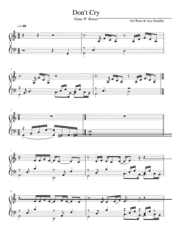 Partitura Guns N Roses