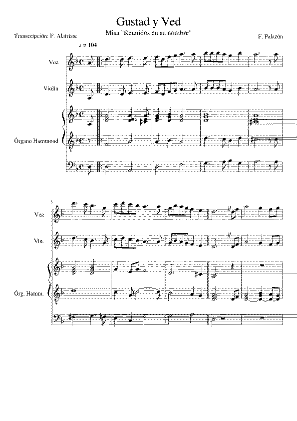 Partitura Gustad y Ved