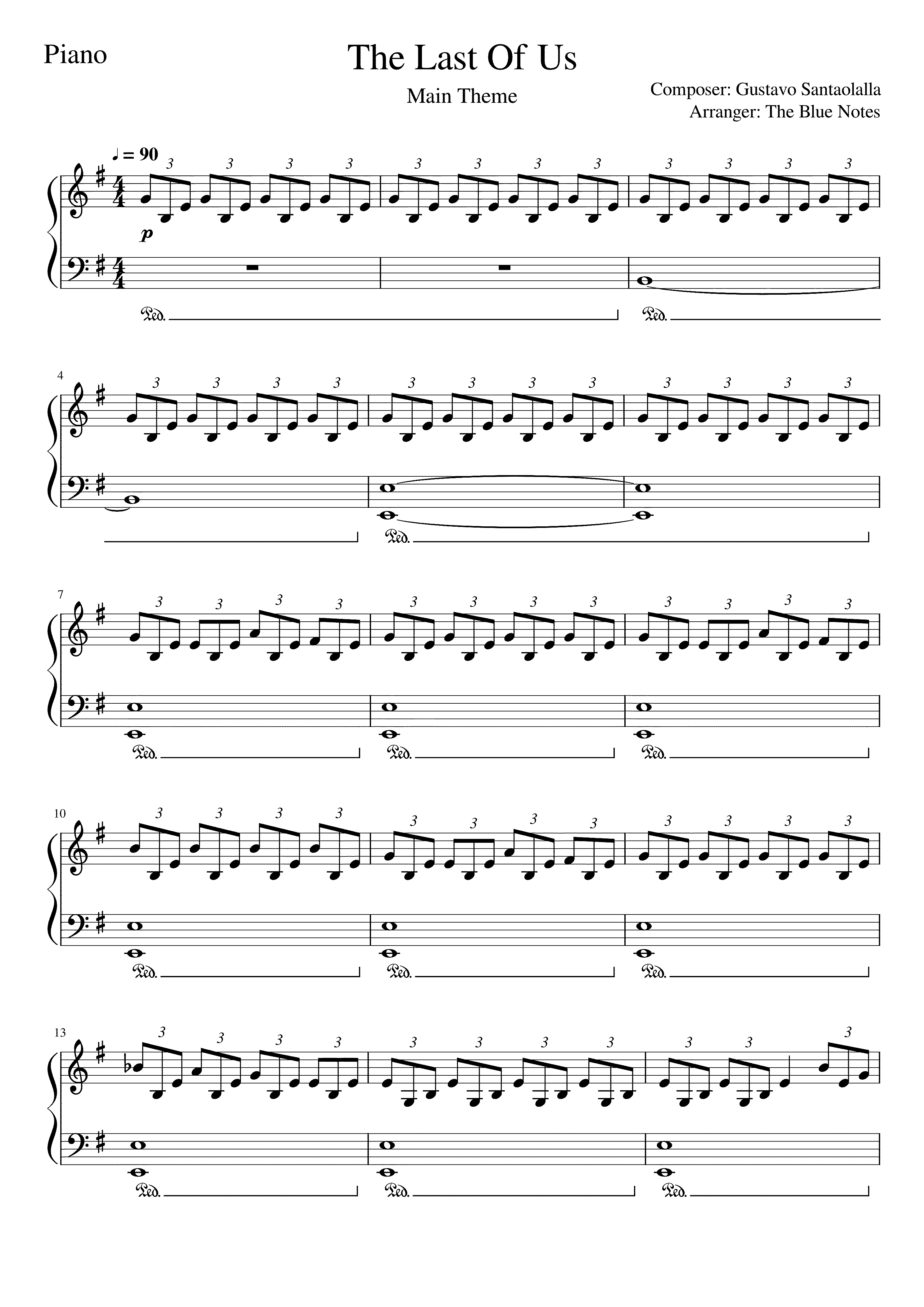Partitura Gustavo Santaolalla The Last of Us