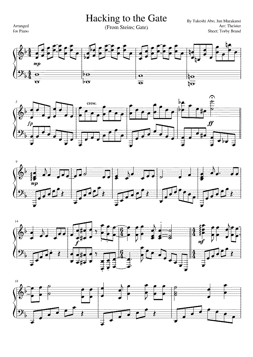Partitura Hacking To The Gate