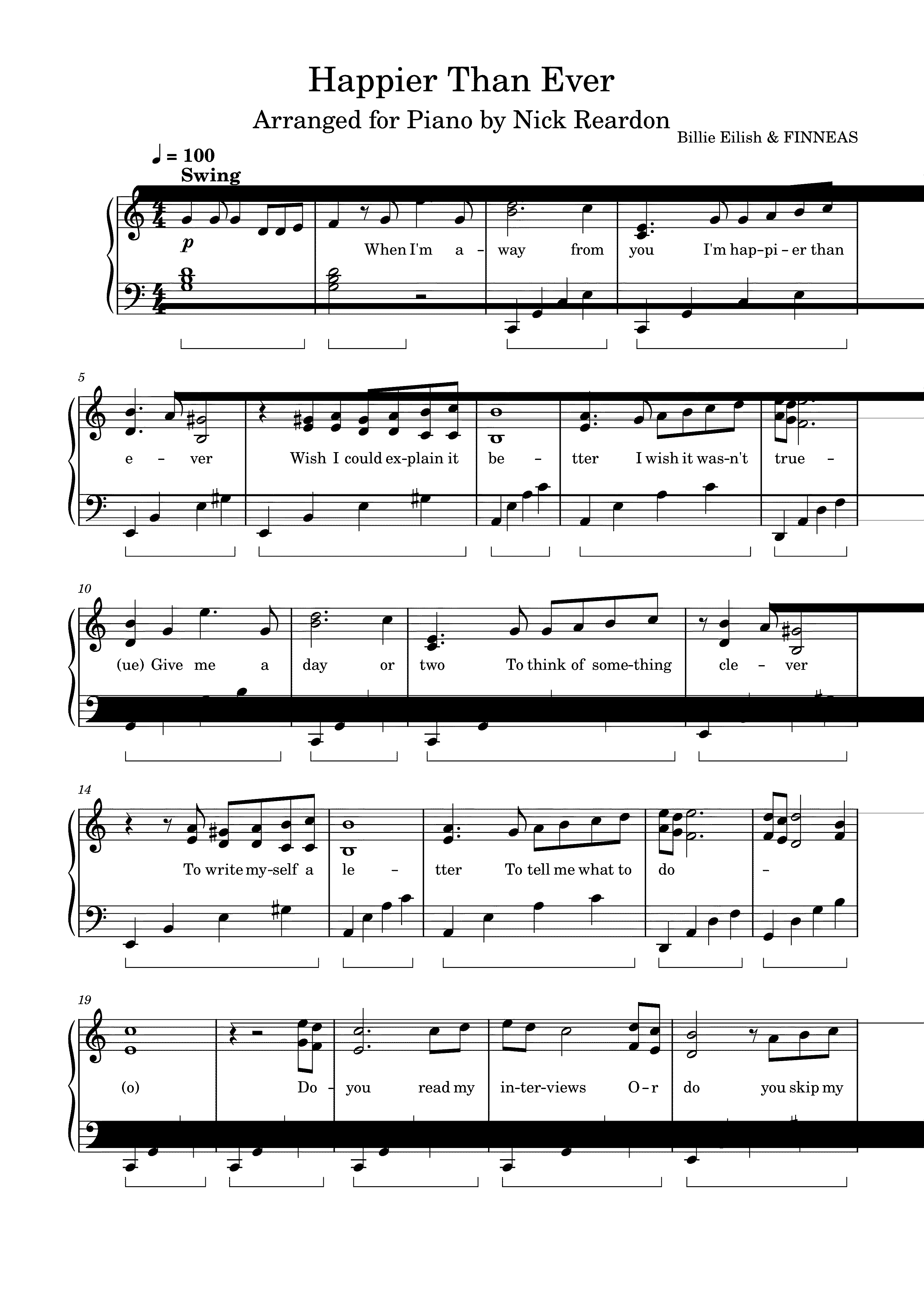 Partitura Happier Than Ever
