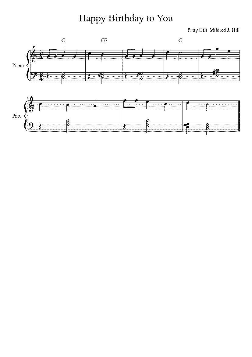 Partitura Happy Birthday
