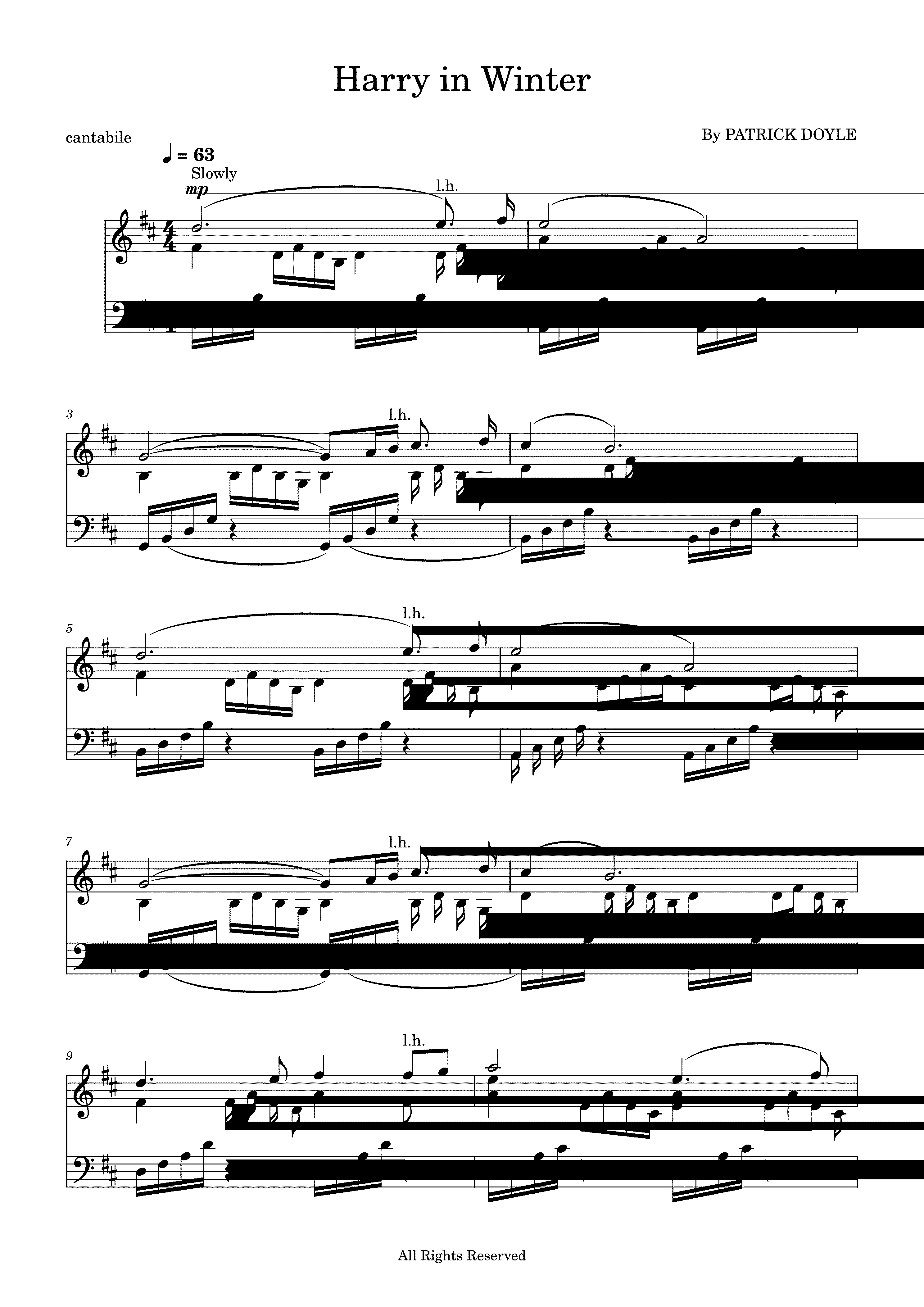 Partitura Harry In Winter