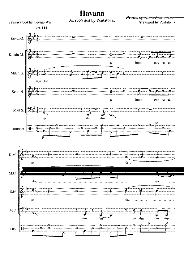 Partitura Havana Trumpet
