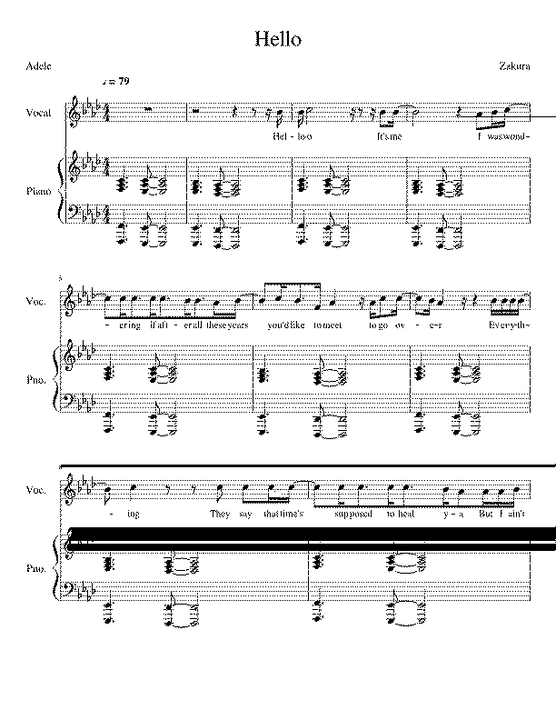 Partitura Hello