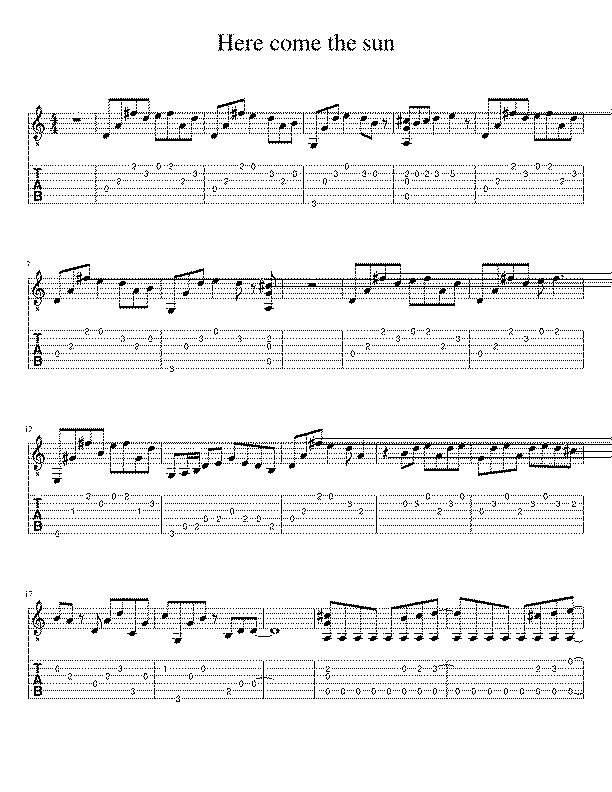Partitura Here Comes The Sun