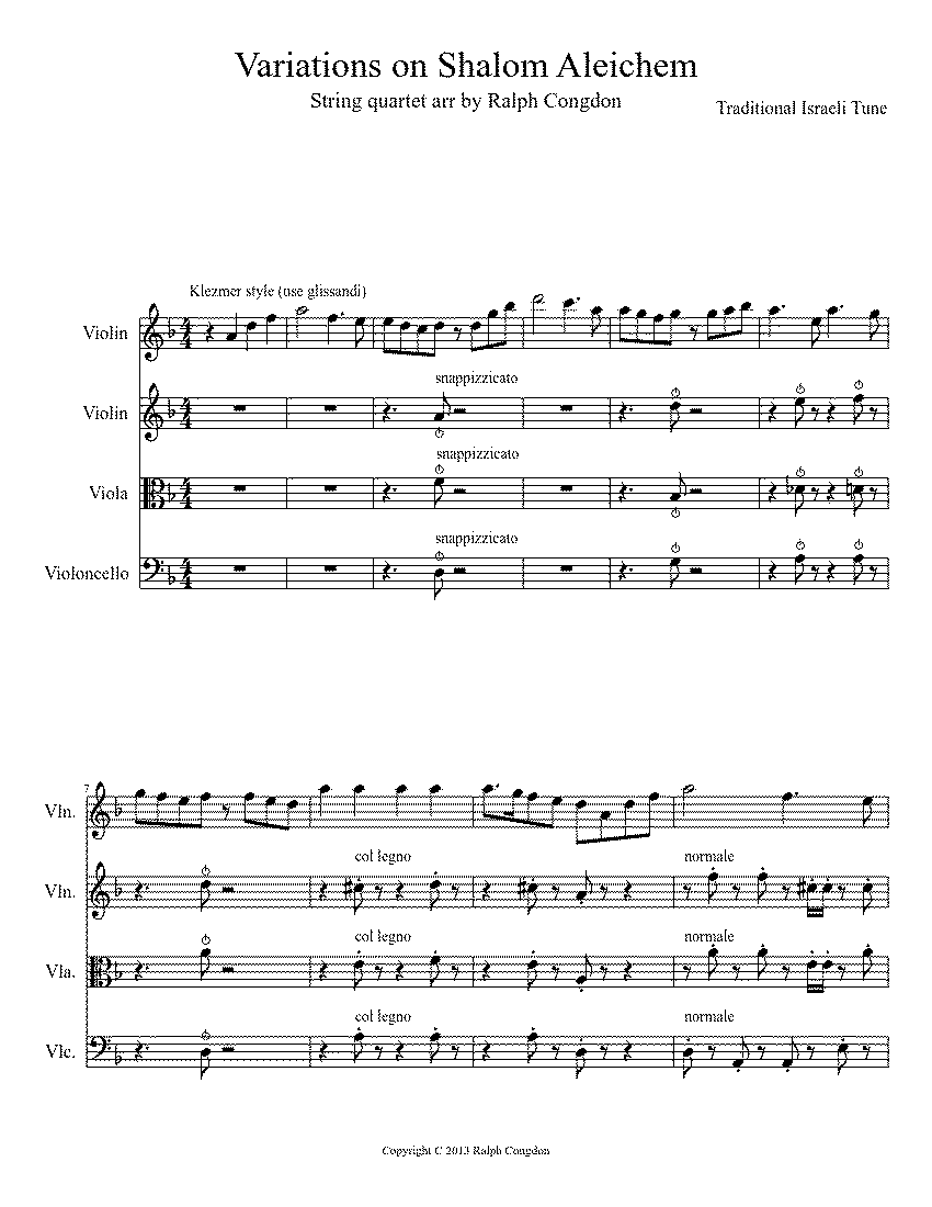 Partitura Hevenu Shalom Aleichem