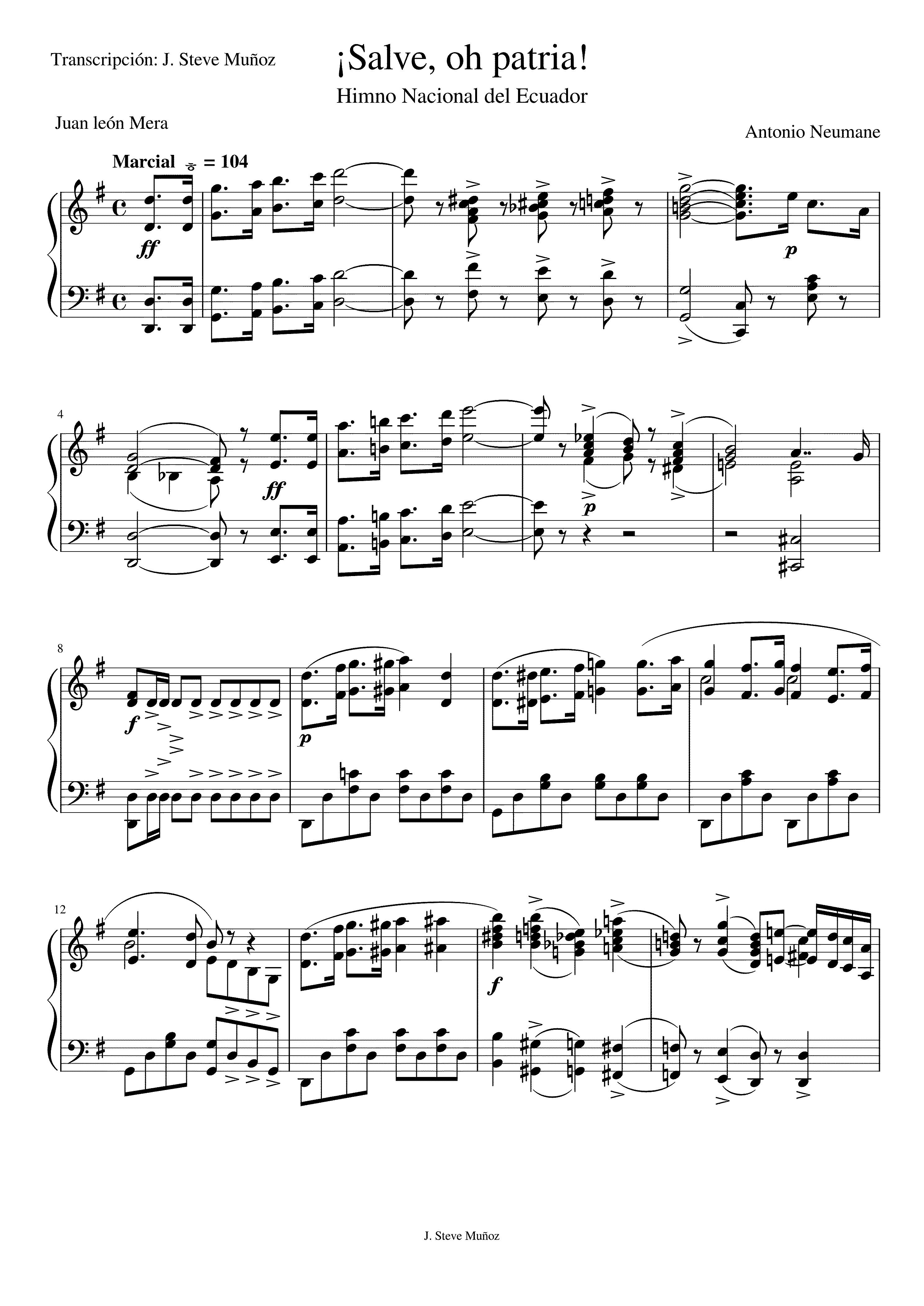 Partitura Himno de Leon