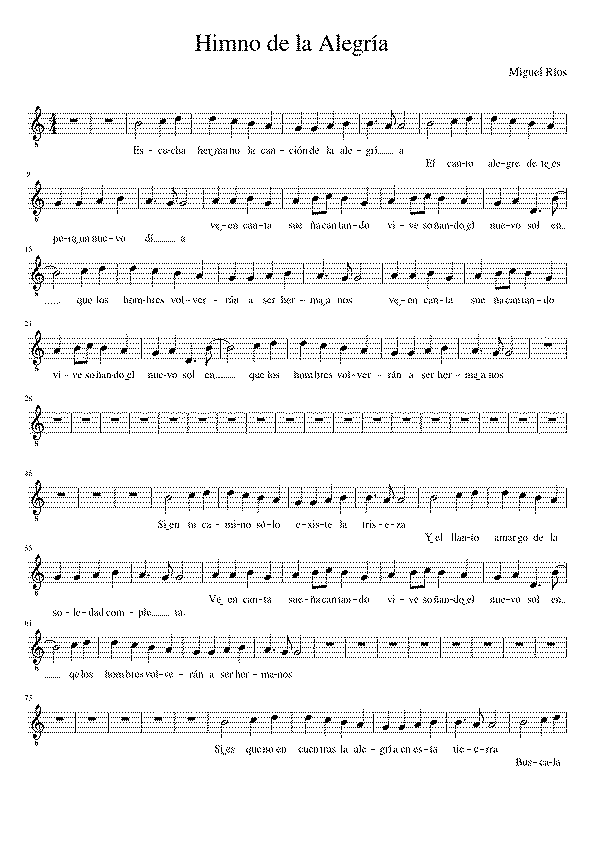 Partitura Himno Estados Unidos