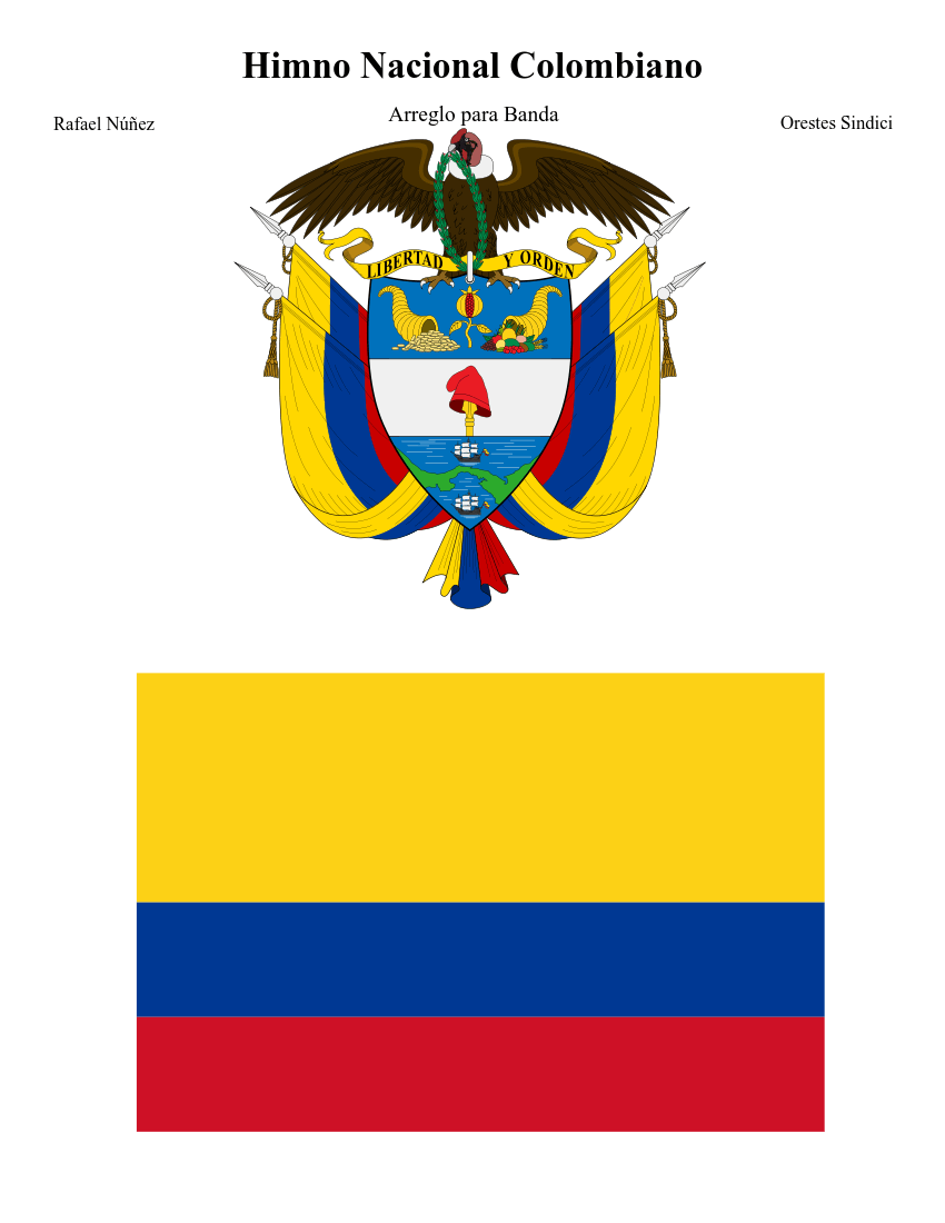 Partitura Himno Nacional de Colombia