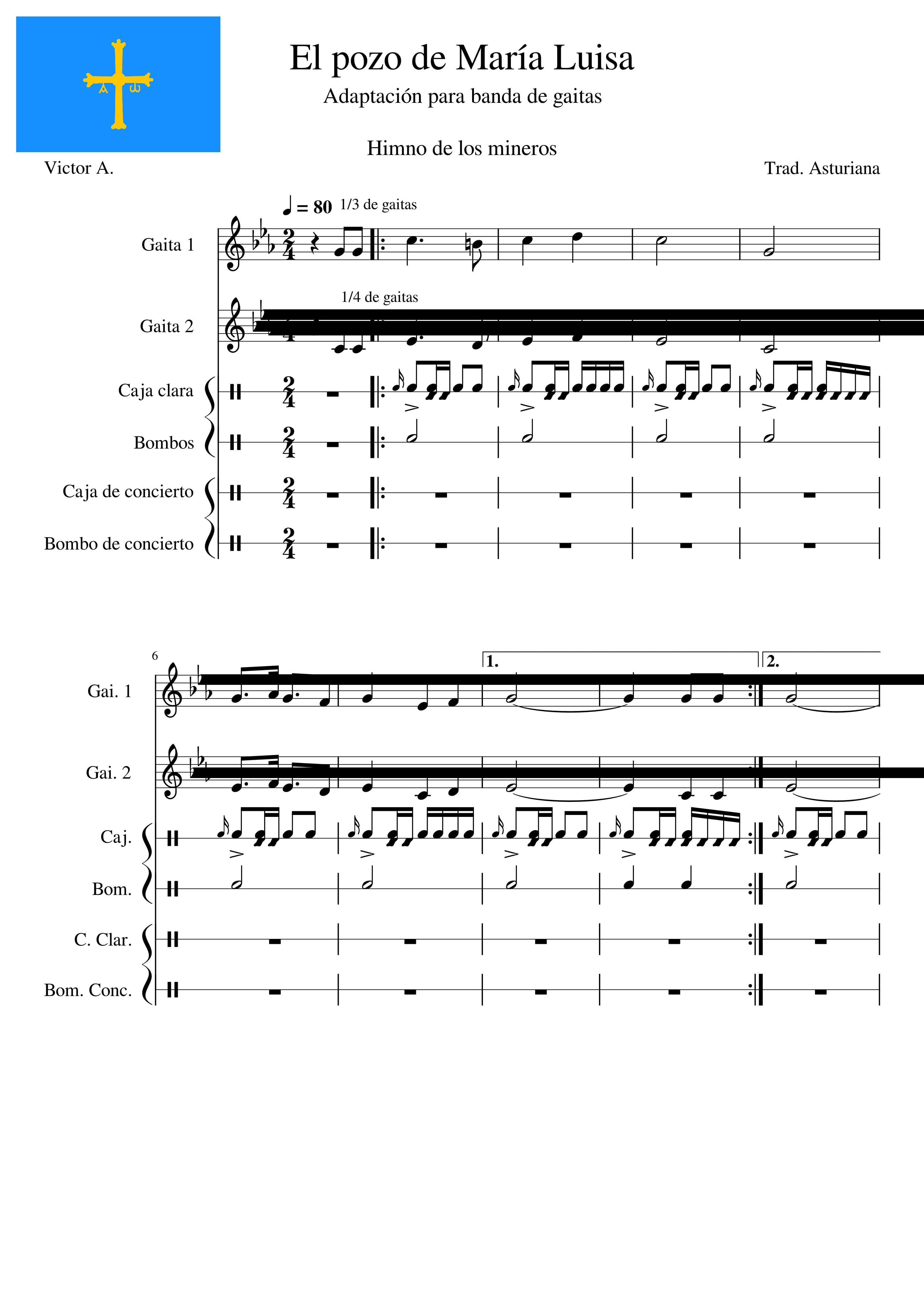 Partitura Himno Santa Barbara